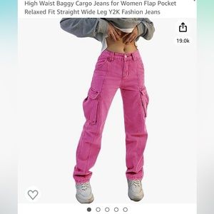 Hot pink cargo pants